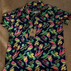 Chubbies men’s pickleball Neon Graphic athletic polo Shirt